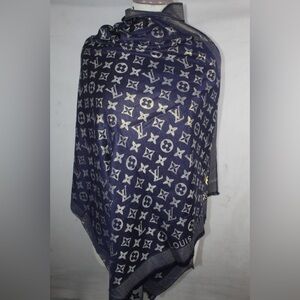 Authentic Louis Vuitton Wrap Stole Shawl 65% Cashmere 35% Silk Used